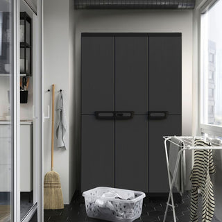 Dreitüriger Kunststoffschrank 'Ardesia' in Schiefer Optik in Anthrazit (Variante wählbar)