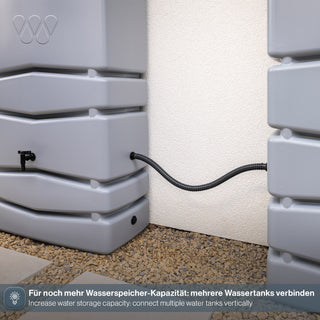 XXL Wassertank "AQUA TOWER" 350 Liter in GRAU (GLATTE OPTIK) mit Füllautomat und Wasserhahn