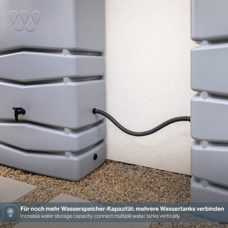 XXL Wassertank "AQUA TOWER" 650 Liter in Grau (GLATTE OPTIK) mit Füllautomat und Wasserhahn