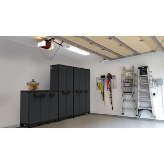 Dreitüriger Kunststoffschrank 'Ardesia' in Schiefer Optik in Anthrazit (Variante wählbar)