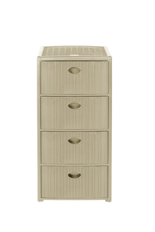 Schubladentower in Rattan-Optik, rollbar (Farbe wählbar)