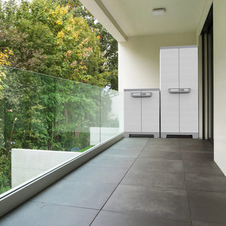 XL Beistellschrank mit 1 Boden 'Sequoia' in Holz Optik in Grau