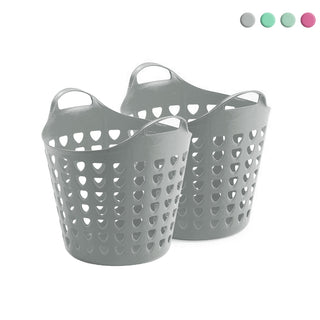 Set: 2 x Flexi Korb 35 Liter mit Loch (Farbe wählbar)