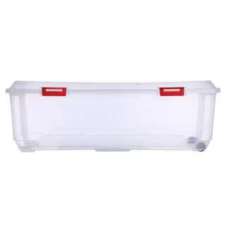 XXL Weihnachtsbaumbox mit Rollen - Transparente Kunststoffbox mit Deckel für Weihnachtsbaum, Weihnachtsdeko, Girlanden & Zubehör