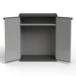 Bundle: ARMADIO Kunststoffschrank mit 1 Einlegeboden und zwei Türen + 3-teilige Recycling-Taschen
