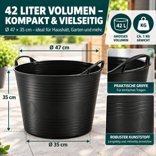 Flexibler Mehrzweckkorb 42 Liter (Schwarz)