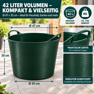 Flexibler Mehrzweckkorb 42 Liter (Dunkelgrün)