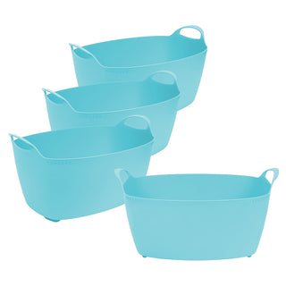 Set: 4 x Flexibler Mehrzweckkorb 35 Liter "TUN" in Blau