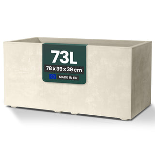 XL Pflanzkübel 'Millennium' 73 Liter, rechteckig in Creme Weiß