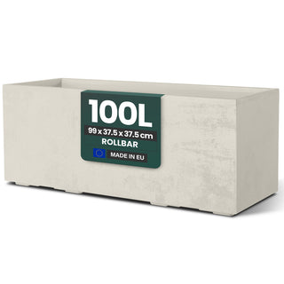 XL Pflanzkübel 'Millennium' 100 Liter, rechteckig in Creme Weiß