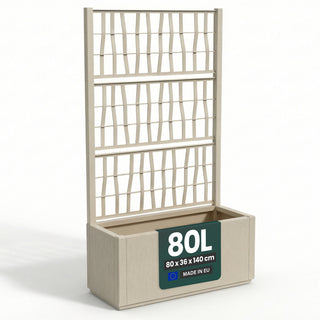 XL SPALIER 'Ethica' - 80 x 36 x 140 cm - in Struktur Optik - breite Version - in Beige
