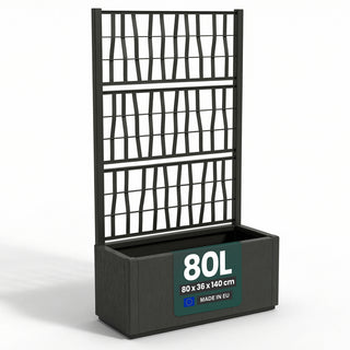 XL SPALIER 'Ethica' - 80 x 36 x 140 cm - in Struktur Optik - breite Version - in Anthrazit