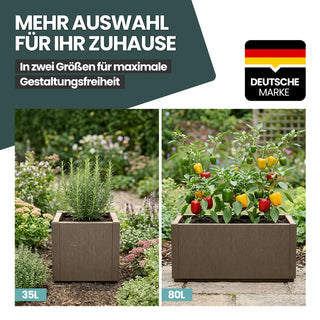XXL Pflanzkasten "Ethica" in Struktur Optik breite Version in Taupé (Set wählbar)