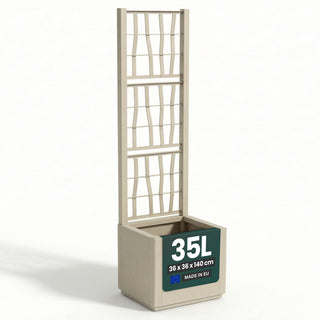 XL SPALIER 'Ethica' - 36 x 36 x 140 cm - in Struktur Optik - schmale Version - in Beige