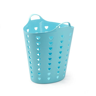 3 x Flexibler Tragekorb 65 Liter in Hellblau