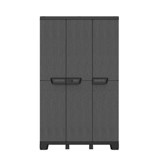 Dreitüriger Kunststoffschrank 'Ardesia' in Schiefer Optik in Anthrazit (Variante wählbar)