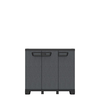 Dreitüriger Kunststoffschrank 'Ardesia' in Schiefer Optik in Anthrazit (Variante wählbar)