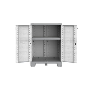 XL Beistellschrank mit 1 Boden 'Sequoia' in Holz Optik in Grau