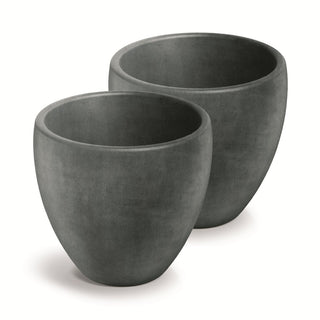 XL Pflanzkübel 'Cano' 60 cm in Stein Optik in Anthrazit, rund (Set wählbar)