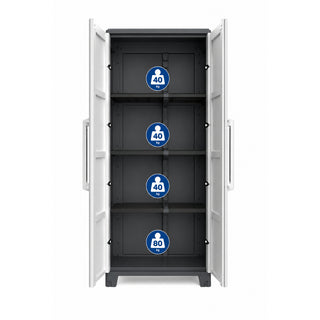 XL Kunststoffschrank 'Transforming' IP43 in Schwarz/Grau - Größe XL