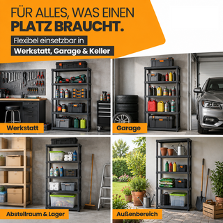 UNIVERSO - Schwerlastregal mit 5 Böden - 80 x 30 x 173,5 cm (Set wählbar)