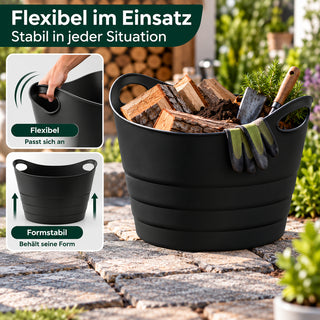 2 x Mehrzweckkorb 'Honey' in Schwarz