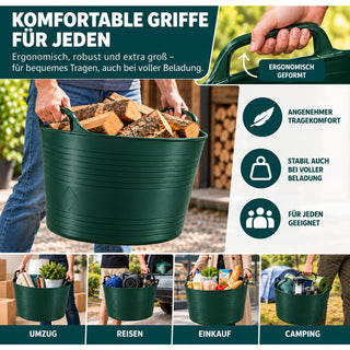 Flexibler Mehrzweckkorb 42 Liter (Dunkelgrün)