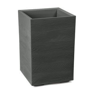 XXL Pflanzkübel 'Eco Wood' in Holz Optik in Anthrazit, rollbar 40 x 40 x 60 cm