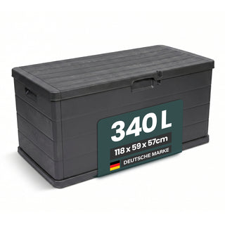XXL Kissenbox 340 Liter (Holz Optik) in Anthrazit