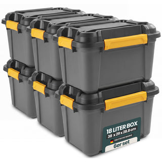 Wasserdichte Aufbewahrungsbox 'Bunker' 18 Liter mit Deckel - IP67 (Set wählbar)