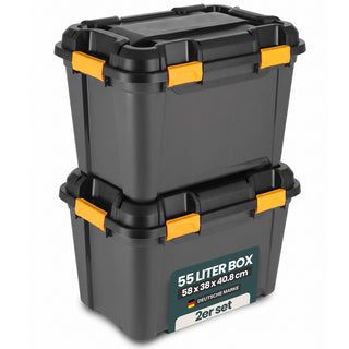 Wasserdichte Aufbewahrungsbox 'Bunker' 55 Liter mit Deckel - IP67 (Set wählbar)