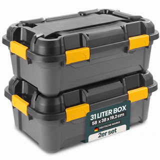 Wasserdichte Aufbewahrungsbox 'Bunker' 31 Liter mit Deckel - IP67 (Set wählbar)