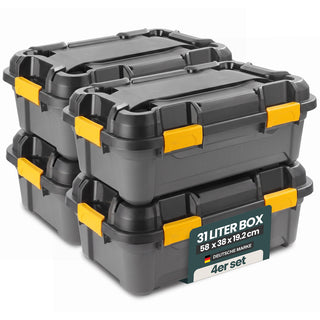 Wasserdichte Aufbewahrungsbox 'Bunker' 31 Liter mit Deckel - IP67 (Set wählbar)