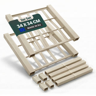 Set: 2 x Spalierrückwand - Schmal - 34 x 34 cm - mit 2 Verbindern und Abdeckkappen für 'Ethica' (Farbe wählbar)
