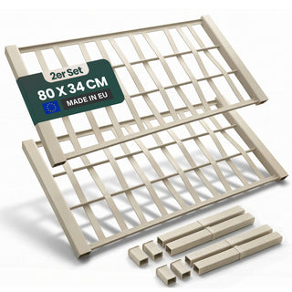 Set: 2 x Spalierrückwand - Breit - 80 x 34 cm - mit 2 Verbindern und Abdeckkappen für 'Ethica' (Farbe wählbar)