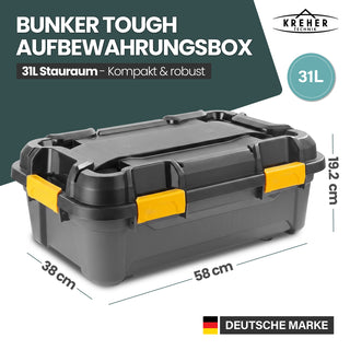 Rollbare 'Bunker Tough' Box (IP67/IPX7) mit Deckel in verschiedenen Größen (Größe wählbar)