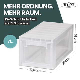 Bundle: 2 x Schubladenbox Größe M (12 Liter) + 4 x Größe S (7 Liter)