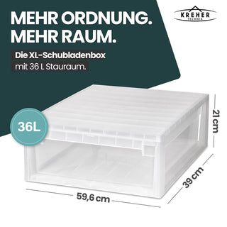 Bundle: 1 x Schubladenbox Größe XL (36 Liter) + 2 x Größe M (12 Liter)