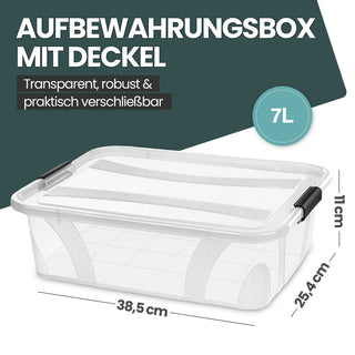 2 x Aufbewahrungsbox 'Master' Box mit Deckel - 7 Liter Volumen, in Transparent