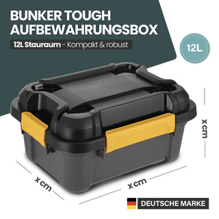 Wasserdichte Aufbewahrungsbox 'Bunker' 12 Liter mit Deckel - IP67 (Set wählbar)