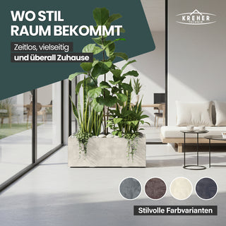XL Pflanzkübel 'Millennium' 100 Liter, rechteckig in Creme Weiß