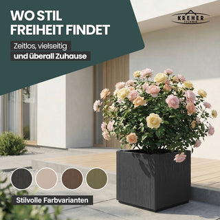 Pflanzkasten "Ethica" in Struktur Optik schmale Version (Anthrazit)