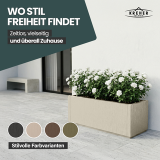 XL Pflanzkasten "Ethica" in Struktur Optik breite Version (Beige)