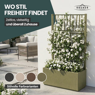 Set: 2 x XL SPALIER 'Ethica' - 80 x 36 x 140 cm - in Struktur Optik - breite Version - in Olivgrün