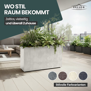 XXL Sichtschutz Pflanzkasten 'Millennium Fence' in Creme Weiß (2 Stück)