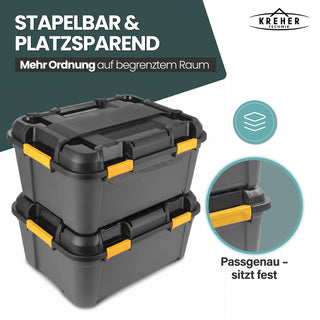 Wasserdichte Aufbewahrungsbox 'Bunker' 120 Liter mit Deckel - IPX7 (Set wählbar)