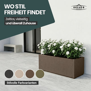 XL Pflanzkasten "Ethica" in Struktur Optik breite Version (Taupé)