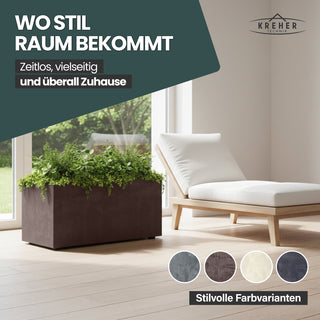XL Pflanzkübel 'Millennium' 73 Liter, rechteckig in Braun