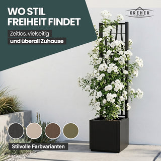 Set: 2 x XL SPALIER 'Ethica' - 36 x 36 x 140 cm - in Struktur Optik - schmale Version - in Anthrazit