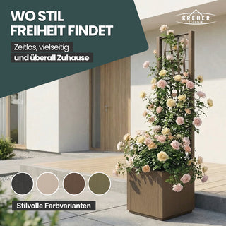 Set: 2 x XL SPALIER 'Ethica' - 36 x 36 x 140 cm - in Struktur Optik - schmale Version - in Taupé